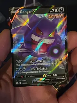 Pokemon TCG Fusion Strike Gengar v Holo Ultra Rare Card 156/264 - Image 3