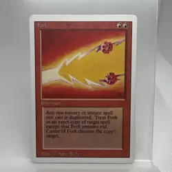 MTG - Fork Revised Edition Rare Interrupt Red Cost RR Regular Amy Weber - Image 1