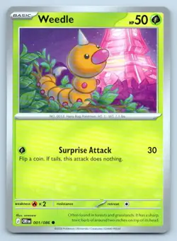 Pokemon Weedle ME04: Chaos Rising CRI C 001/086 NM - Image 1