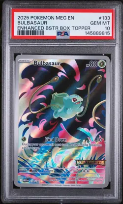 2025 POKEMON MEG EN-MEGA EVOLUTION ENHANCED BOOSTER BOX TOPPER BULBASAUR PSA 10 - Image 1