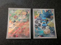 Pokemon Riolu & Ralts SV01 Scarlet & Violet Illustration Rare Full Art Holo - Image 1