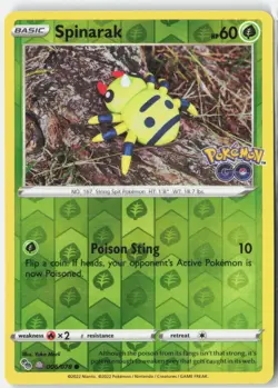 Spinarak (Peelable Ditto) 006/078 Holo Common Pokemon GO Pokemon Near Mint - Image 1