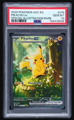 2026 POKEMON ASC EN-ASCENDED HEROES SPECIAL ILLUSTRATION RARE PIKACHU EX PSA 10 - Image 1