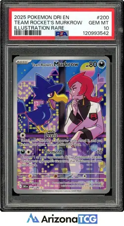 Pokemon 2025 Team Rockets Murkrow 200/182 IR Destined Rivals GEM MINT PSA 10 - Image 1