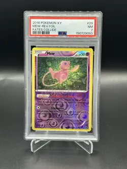2016 POKEMON XY FATES COLLIDE #29 MEW-HOLO PSA 7 - Image 1