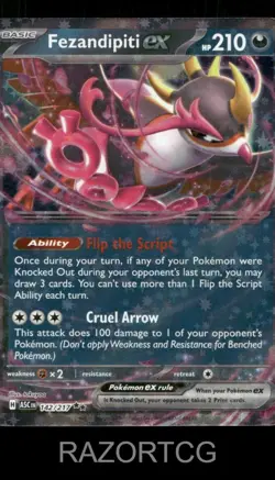 FEZANDIPITI EX 142/217 DOUBLE RARE ASCENDED HEROES POKEMON NM/M - Image 1