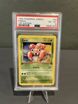 Pokemon TCG Paras Jungle 1st Edition Common Card PSA 6 - Image 1