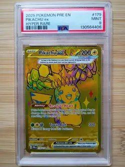 Pikachu ex #179 PSA 9 - Pokemon Prismatic Evolutions Hyper Rare - Image 1