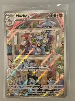 Pokemon TCG Machoke 177/165 Scarlet & Violet 151 Illustration Rare Card - Image 1