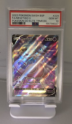 Pokemon 2022 Mewtwo V SWSH229 Sword & Shield Promo Full Art Holo PSA 10 - Image 1