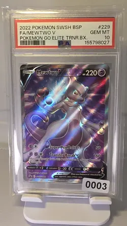 Pokemon 2022 Mewtwo V SWSH229 Sword & Shield Promo Full Art Holo PSA 10 - Image 3