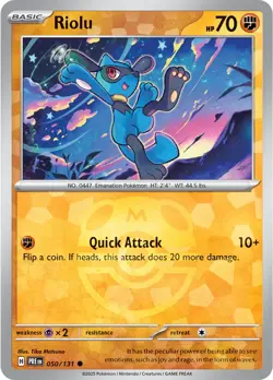 Riolu 050/131 [Master Ball] Reverse - Prismatic Evolutions Pokemon - Image 1
