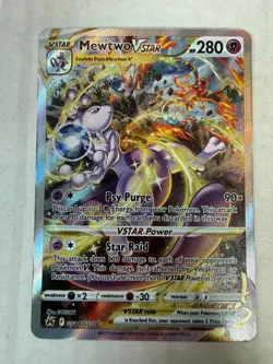 Pokemon TCG Mewtwo VSTAR GG44/GG70 Crown Zenith GG Holo Full Art PSA 9 - Image 1
