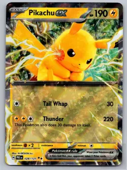 Pikachu ex 028/131 Double Rare Prismatic Evolutions Pokemon Near Mint - Image 1