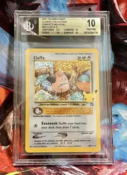 Pokemon - Cleffa 20/111 Celebrations Classic Collection Holo 2021 - BGS 10 - Image 1