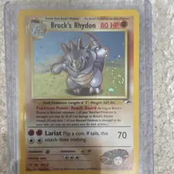 Pokemon Brock's Rhydon 002/132 Gym Heroes Holo Rare 2000 Stage 1 HP 80 Sugimori - Image 1