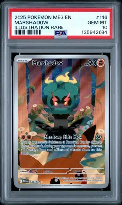 2025 POKEMON MEG EN-MEGA EVOLUTION ILLUSTRATION RARE #146 MARSHADOW PSA 10 - Image 1