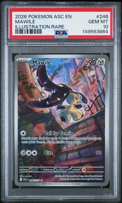 2026 POKEMON ASC EN-ASCENDED HEROES ILLUSTRATION RARE #246 MAWILE PSA 10 - Image 1