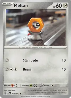 Meltan 102/142 Common Stellar Crown Pokemon Near Mint Yuka Morii - Image 1