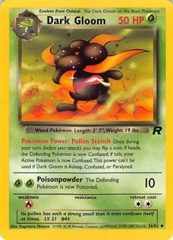 Dark Gloom 36/82 Uncommon Team Rocket Pokemon Unlimited Near Mint - Image 1