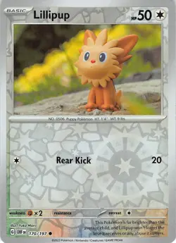 Lillipup 170/197 Common Obsidian Flames Pokemon Reverse Holo NM Yuka Morii - Image 1