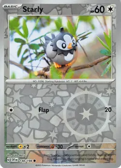 Starly 148/198 Common Scarlet & Violet Pokemon Reverse Holo LP Yuka Morii - Image 1