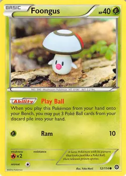 Foongus 12/114 Common Steam Siege Pokemon Moderately Played - Image 1