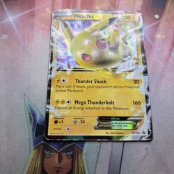 Pokemon TCG Pikachu EX XY174! Damaged Condition! - Image 1