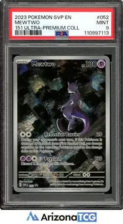 Pokemon 2023 Mewtwo #052 Black Star Promo 151 Ultra Premium Collection PSA 9 - Image 1