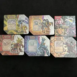 Pokemon TCG Slashing Legends Tins EX Sealed Lot & Paldean Fates Booster Bundle - Image 1