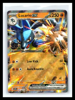 💥 Pokemon 2024 TCG Lucario EX 169/142 Stellar Crown Holo Double Rare - Image 1