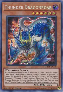 Yugioh! LP Thunder Dragonroar - MP19-EN169 - Prismatic Secret Rare - 1st Edition - Image 1