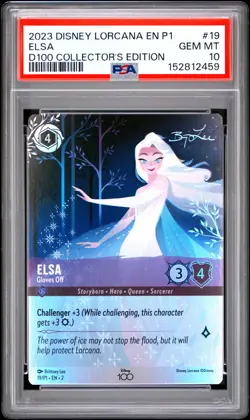 2023 DISNEY LORCANA EN P1-PROMO #19 ELSA - GLOVES OFF PSA 10 - Image 1