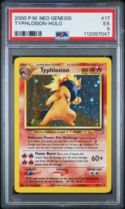 Pokemon TCG Typhlosion Neo Genesis 2000 Holo Card 17/111 PSA 5 🔥 - Image 1