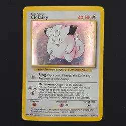 Pokemon TCG Card Clefairy 5/102 Base Set Holo Rare Vintage - HP - Image 1