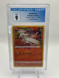 Pokemon Reshiram Shining Fates Card 017/072 CGC 9 Graded - Image 1