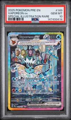 💎 PSA 10 💎 - Vaporeon EX 149/131 - Pokemon Prismatic Evolutions SIR - Gem Mint - Image 1
