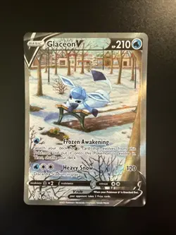Glaceon V (Alternate Full Art) 175/203 SWSH07: Evolving Skies Holo Pokemon - Image 1