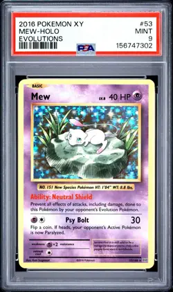 2016 Pokemon XY Evolutions Mewtwo Holo 53/108 #53 PSA 9 - Image 1