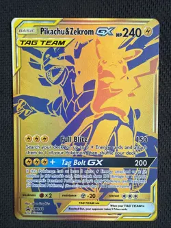 Pokemon TCG Black Star Promo Pikachu Zekrom Tag Team Gold GX SM248 - Image 1
