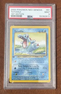 2000 Pokemon Neo Genesis Totodile 1st Edition #81 PSA 9 New Cert - Image 1
