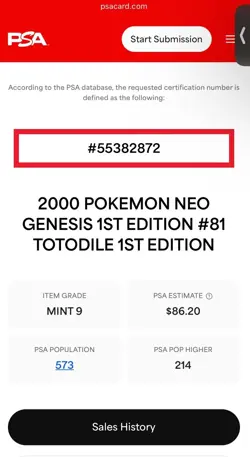 2000 Pokemon Neo Genesis Totodile 1st Edition #81 PSA 9 New Cert - Image 4
