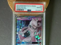 Pokemon S & M Mewtwo GX Hidden Fates #31/68 PSA 10 - Image 2