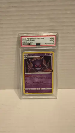 2022 Pokemon PSA 9 Black Star Promo SWSH241 Gengar Holo Pre Release Lost Origin - Image 1