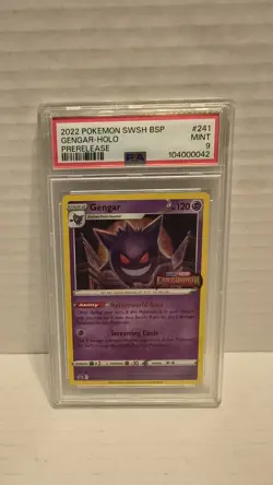2022 Pokemon PSA 9 Black Star Promo SWSH241 Gengar Holo Pre Release Lost Origin - Image 2
