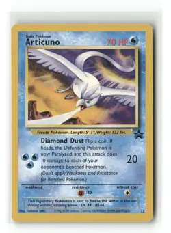 2000 Pokemon The Movie Legendary Birds Articuno #22 Black Star Promo-Aoki Error - Image 1