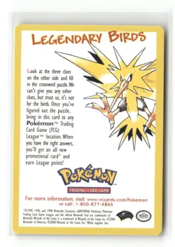 2000 Pokemon The Movie Legendary Birds Articuno #22 Black Star Promo-Aoki Error - Image 3