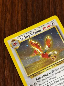 Damaged Pokemon TCG Lt. Surge's Fearow 7/132 Gym Heroes Holo Rare English 1999 - Image 2