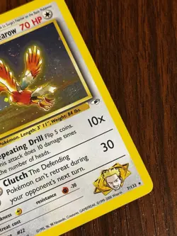 Damaged Pokemon TCG Lt. Surge's Fearow 7/132 Gym Heroes Holo Rare English 1999 - Image 4