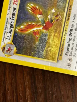 Damaged Pokemon TCG Lt. Surge's Fearow 7/132 Gym Heroes Holo Rare English 1999 - Image 5